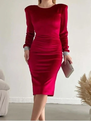 Obrázek produktu WOMAN VISION Šaty karmínově červené / stříbrná