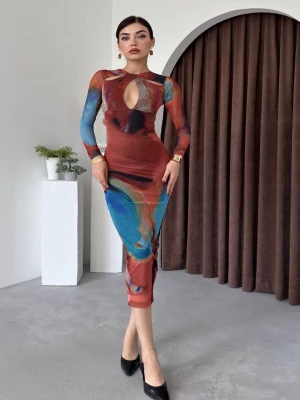 Obrázek produktu WOMAN VISION Šaty světlemodrá / hnědá / tmavě hnědá