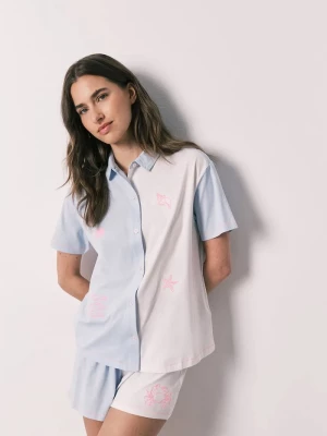 Obrázek produktu women'secret dvoudílné pyžamo dámské bavlněné modrá