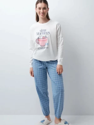Obrázek produktu women'secret dvoudílné pyžamo dámské bavlněné modrá