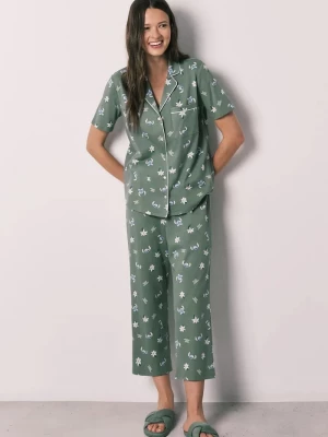 Obrázek produktu women'secret dvoudílné pyžamo dámské bavlněné zelená