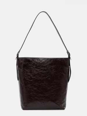 Obrázek produktu Zadig&Voltaire Kožená kabelka JANE HOBO VINTAGE PATENT hnědá