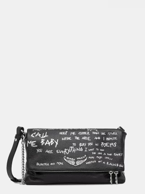 Obrázek produktu Zadig&Voltaire Kožená kabelka ZADIG&VOLTAIRE ROCKY II GRAFFITI černá