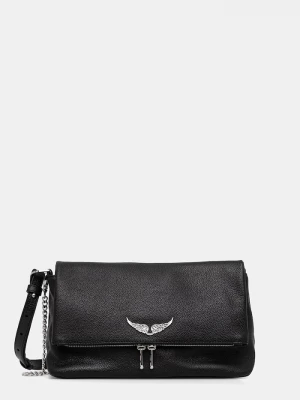 Obrázek produktu Zadig&Voltaire Kožená kabelka ZADIG&VOLTAIRE ROCKY II GRAINED LEATHER černá