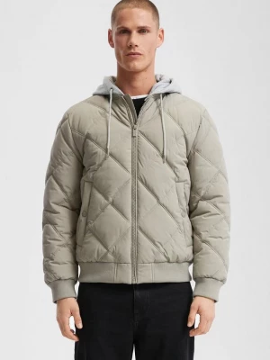 Obrázek produktu Zateplená bunda bomber s odnímatelnou žerzejovou kapucí QS hnědá