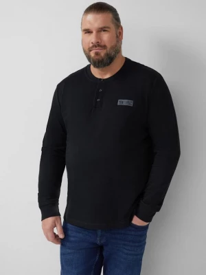 Obrázek produktu Žebrované tričko Henley s nášivkou na štítku s.Oliver černá