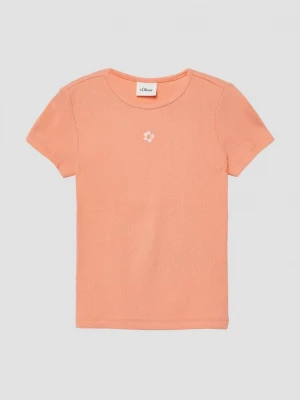 Obrázek produktu Žebrované tričko slim fit střihu s výšivkou s.Oliver oranžová