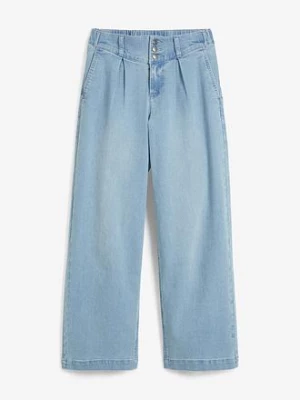 Obrázek produktu Zkrácené džíny s pohodlným pasem, Wide Leg, High Waist BonPrix